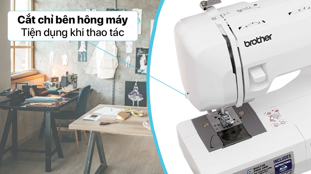 Máy may Brother GS2700 - Cắt chỉ bên hông máy