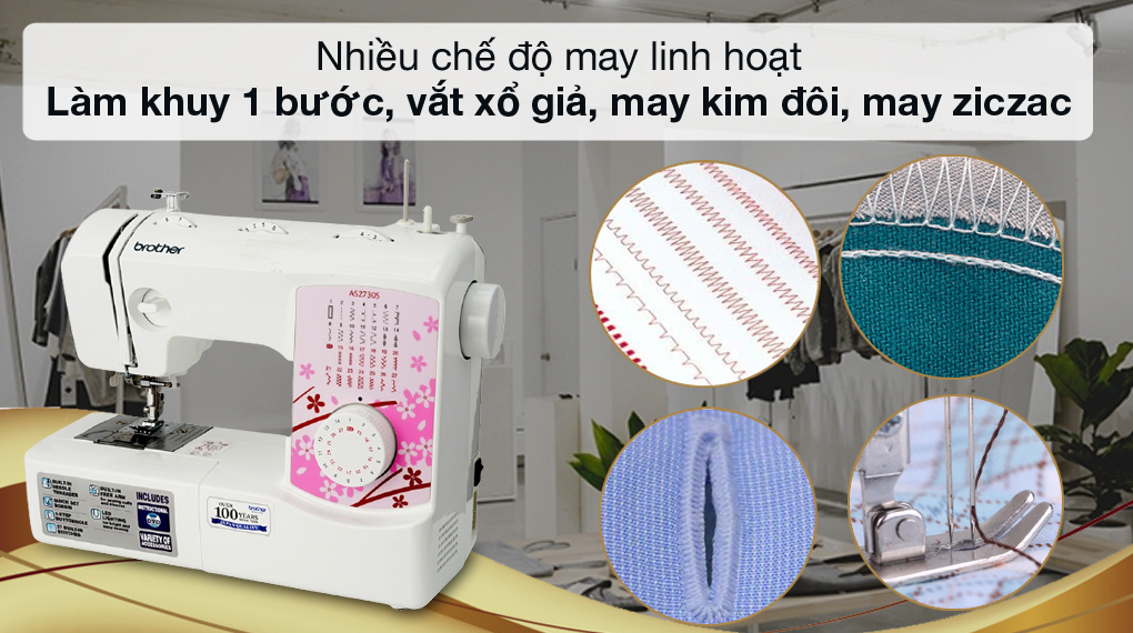 Nhiều chế độ may - Máy may Brother AS2730S