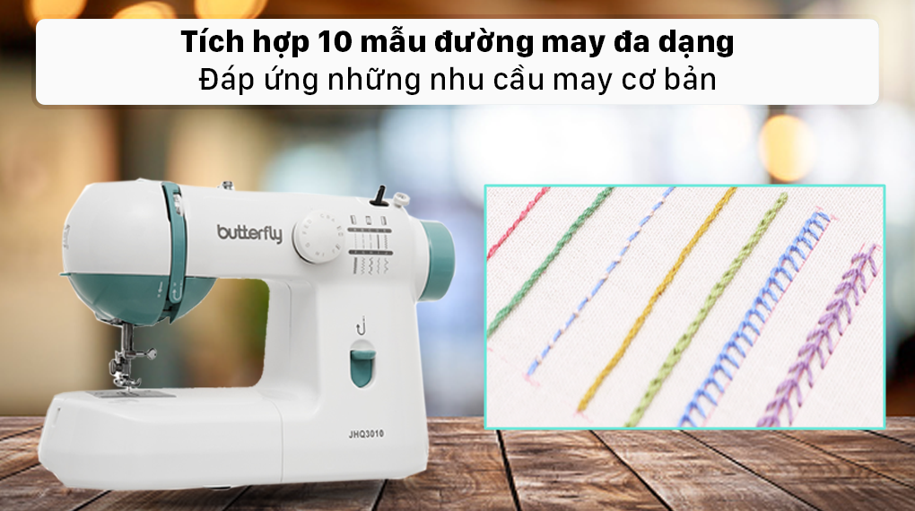 Máy may Butterfly JHQ3010 - 10 mẫu đường may