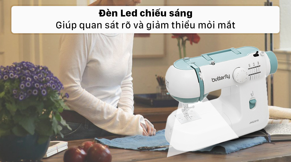 Máy may Butterfly JHQ3010 - Đèn led chiếu sáng