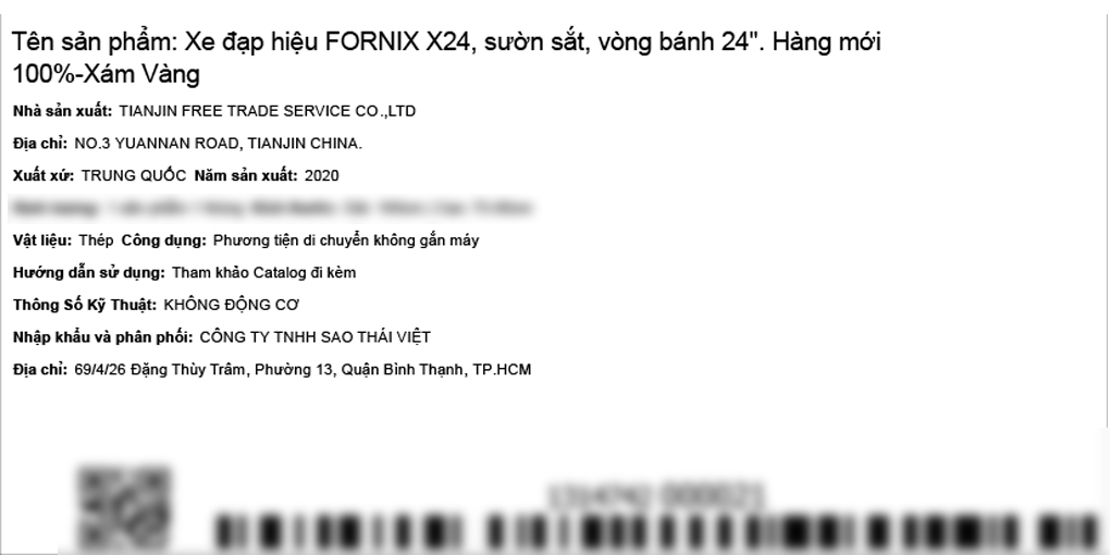 Xe đạp địa hình MTB Fornix X24 24 inch