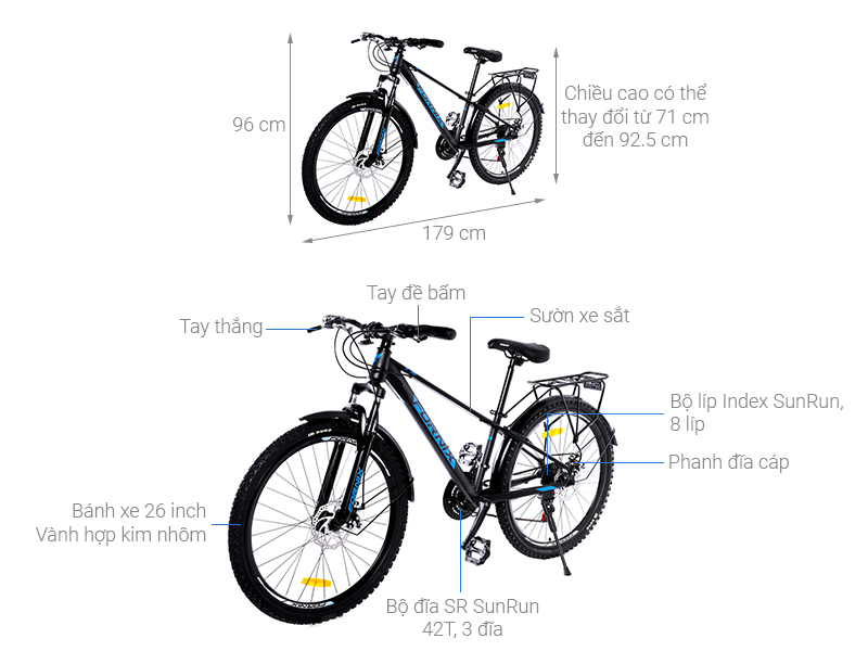 Xe đạp địa hình MTB Fornix X26 26 inch Xanh dương giá rẻ Xe đạp địa hình MTB Fornix X26 26 inch Xanh dương giá rẻ