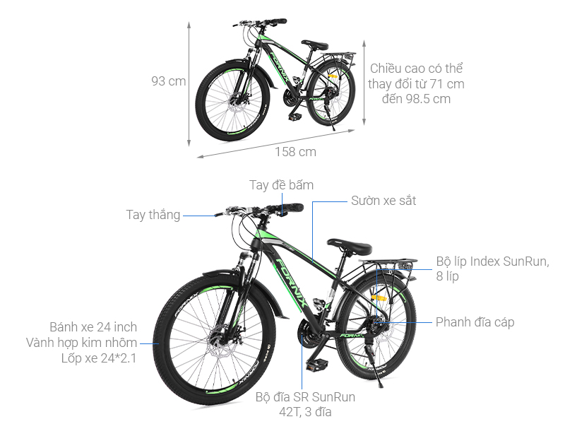 Xe Đạp Địa Hình MTB Fornix Racer 24 inch