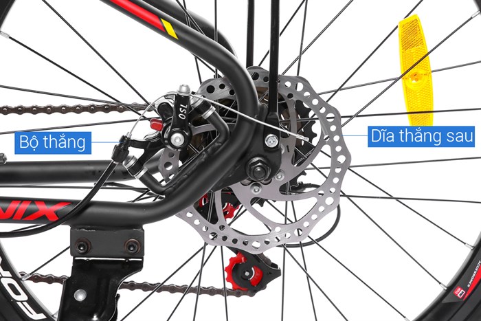 Xe Đạp Địa Hình MTB Fornix Racer 24 inch Màu Đen - Đỏ