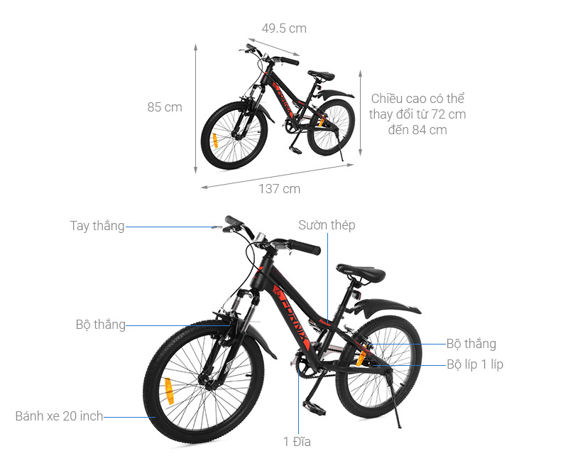 Xe Đạp Trẻ Em Fornix Rover 20 inch