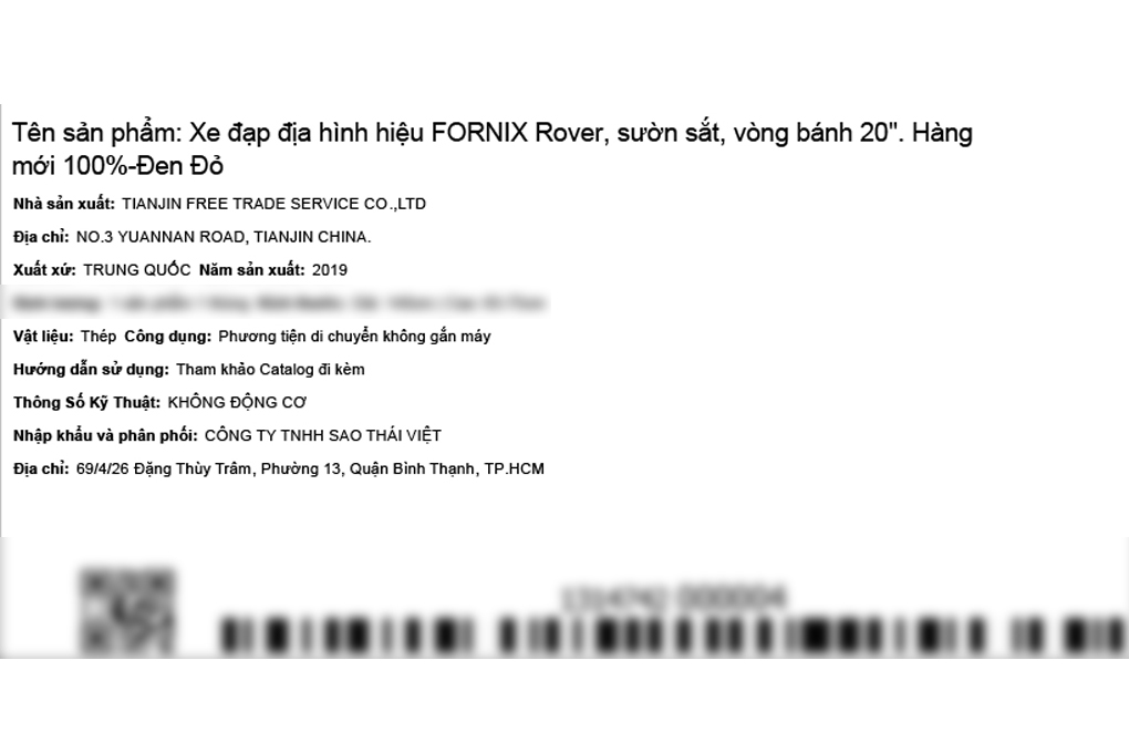 Xe Đạp Trẻ Em Fornix Rover 20 inch Màu Đen - Đỏ