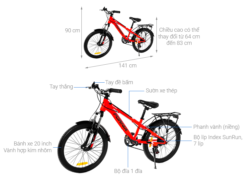 Xe đạp trẻ em Fornix Warrior 20 inch