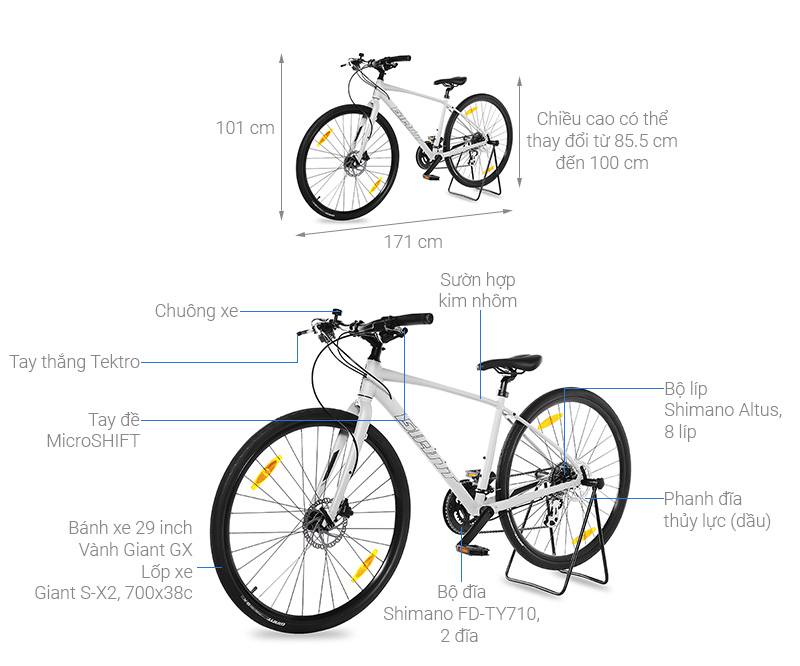 Xe đạp đường phố Touring Giant ESCAPE 2 DISC 29 inch Size S