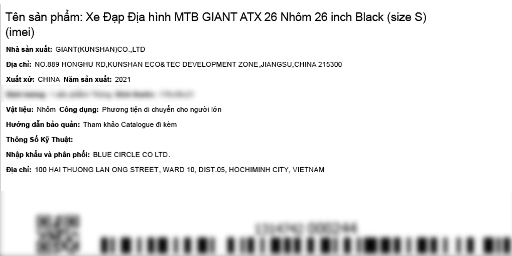 Xe đạp địa hình MTB Giant ATX 26 26 inch Size S