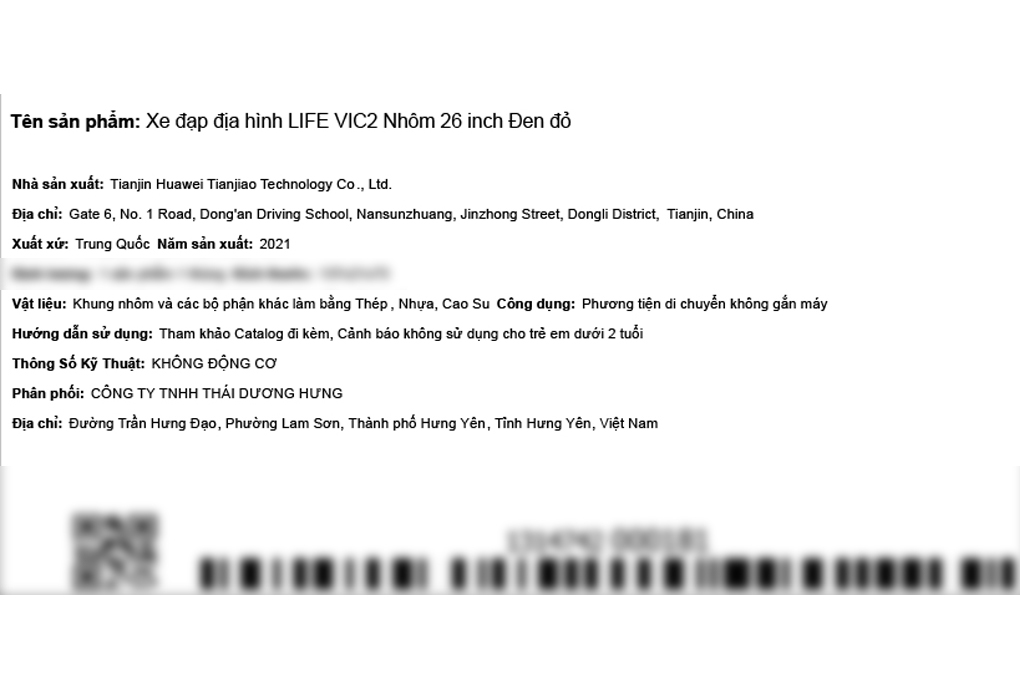 Xe Đạp Địa Hình MTB Life VIC2 26 inch Màu Đỏ