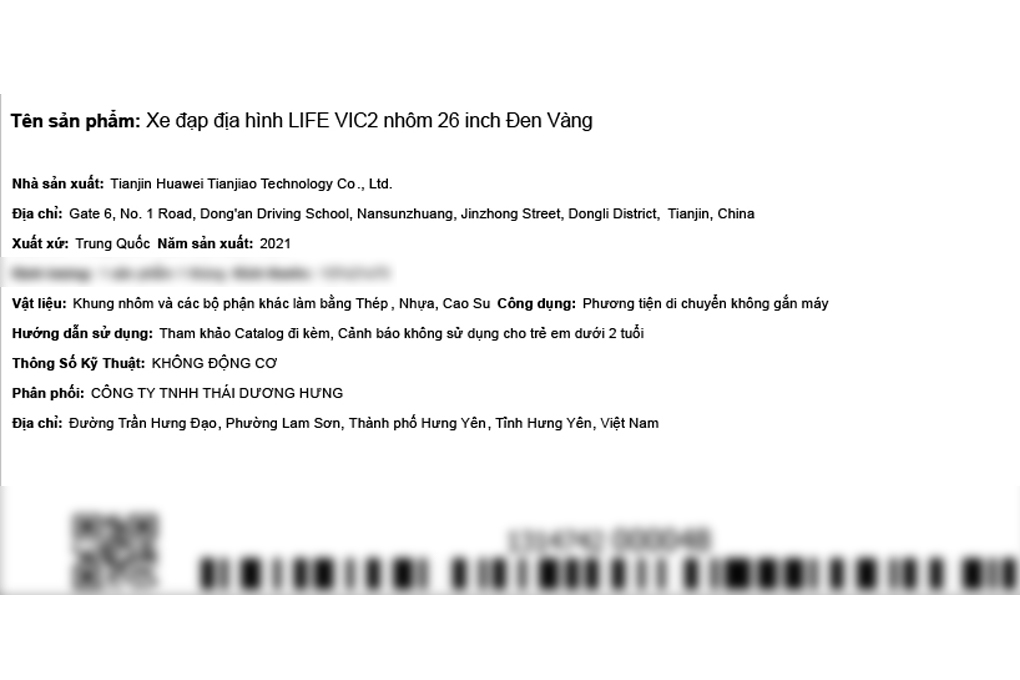 Xe Đạp Địa Hình MTB Life VIC2 26 inch Màu Vàng
