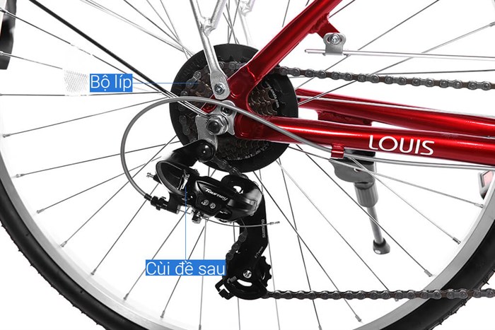 Xe Đạp Đường Phố Touring Life 26 Louis 26 inch Màu Đỏ