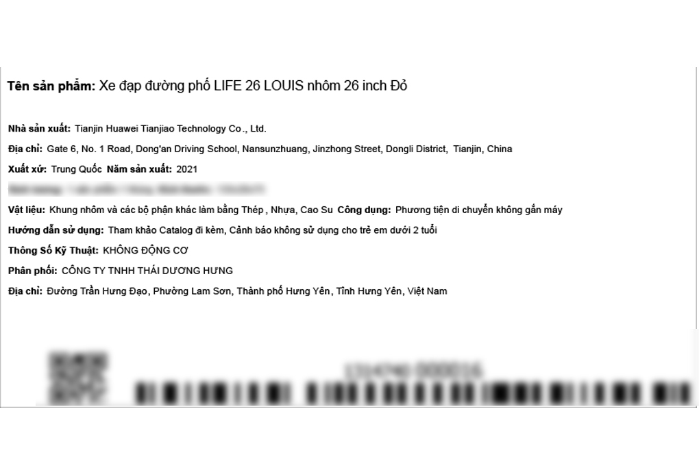 Xe Đạp Đường Phố Touring Life 26 Louis 26 inch Màu Đỏ