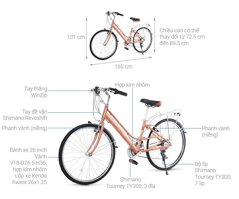 Xe Đạp Đường Phố City Life 26 Beauty 26 inch