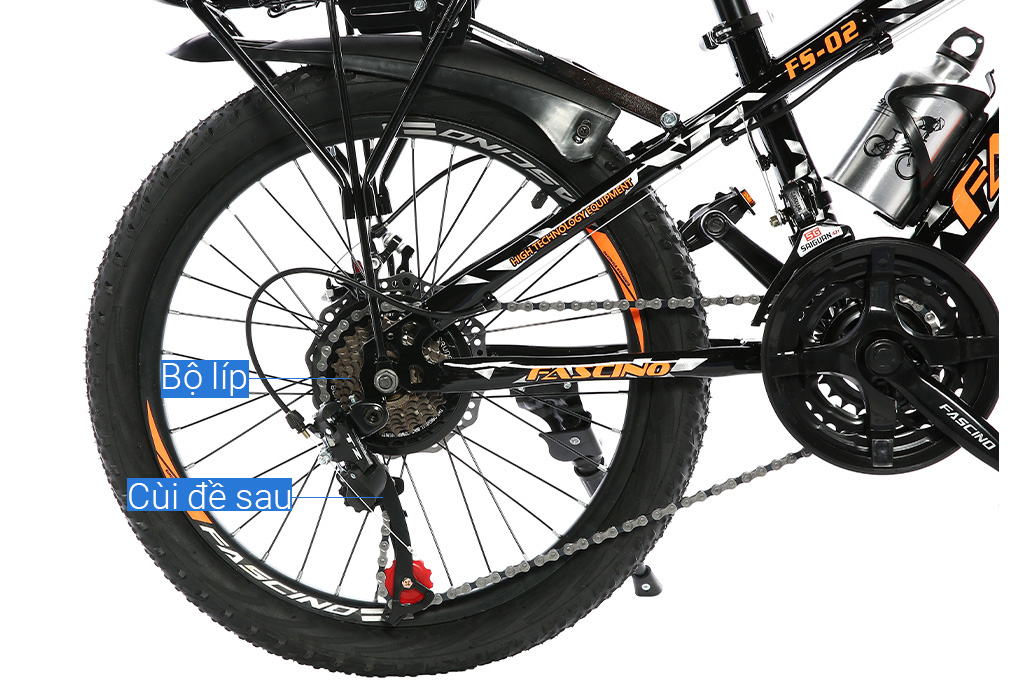Xe Đạp Trẻ Em Fascino FS-02 20 inch Màu Đen - Cam