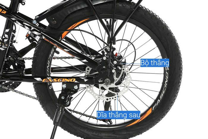Xe Đạp Trẻ Em Fascino FS-02 20 inch Màu Đen - Cam