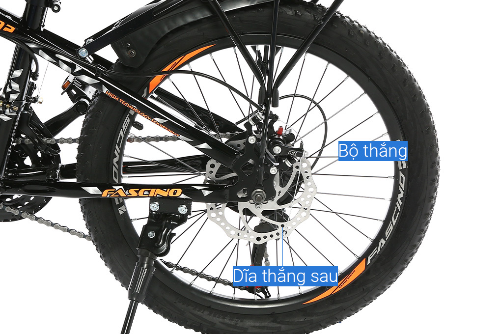 Xe Đạp Trẻ Em Fascino FS-02 20 inch Màu Đen - Cam