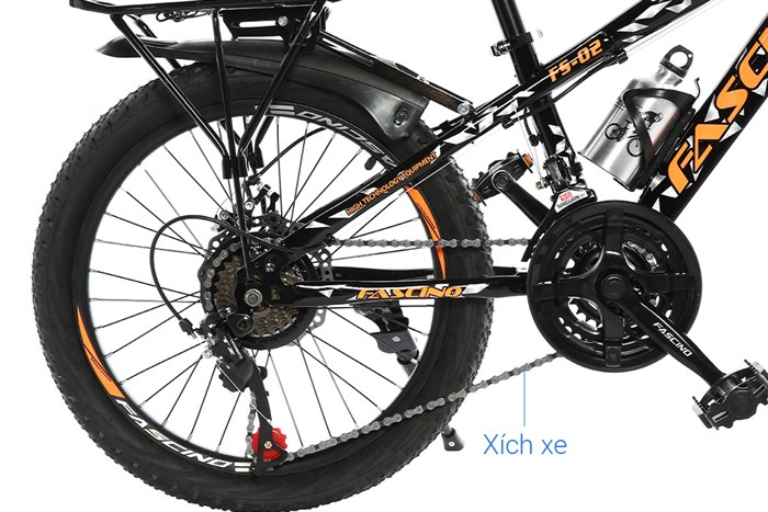 Xe Đạp Trẻ Em Fascino FS-02 20 inch Màu Đen - Cam