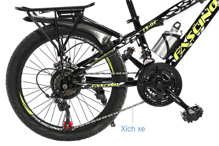 Xe Đạp Trẻ Em Fascino FS-02 20 inch Màu Đen - Xanh lá