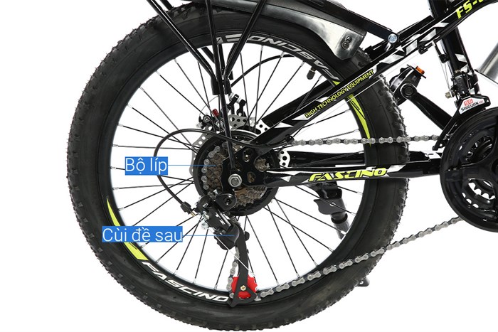 Xe Đạp Trẻ Em Fascino FS-02 20 inch Màu Đen - Xanh lá
