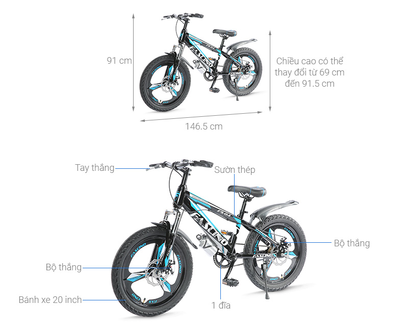 Xe Đạp Trẻ Em Fascino FS-04 20 inch