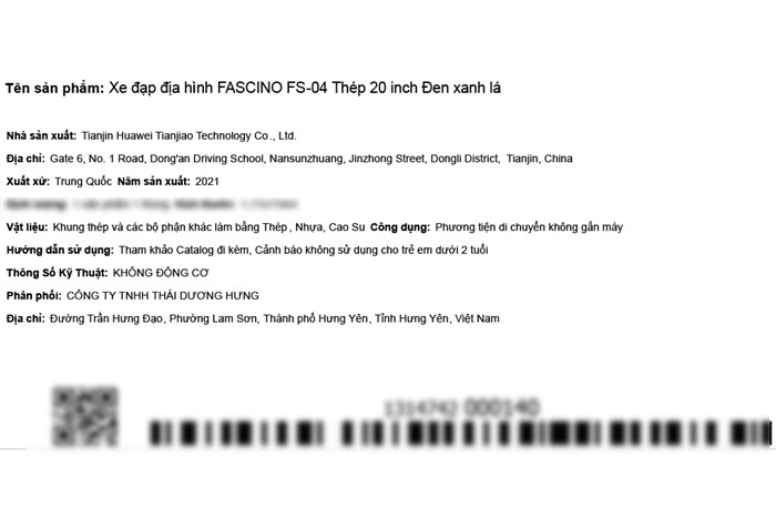 Xe Đạp Trẻ Em Fascino FS-04 20 inch Màu Xanh lá