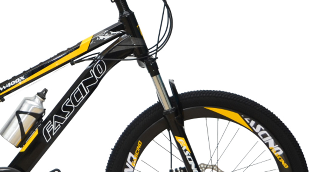 Xe đạp địa hình MTB Fascino W400X Vàng có cặp phuộc trước giảm xóc nảy Xe đạp địa hình MTB Fascino W400X Vàng có cặp phuộc trước giảm xóc nảy