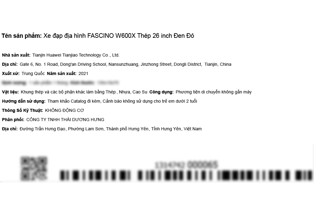 Xe Đạp Địa Hình MTB Fascino W600X 26 inch