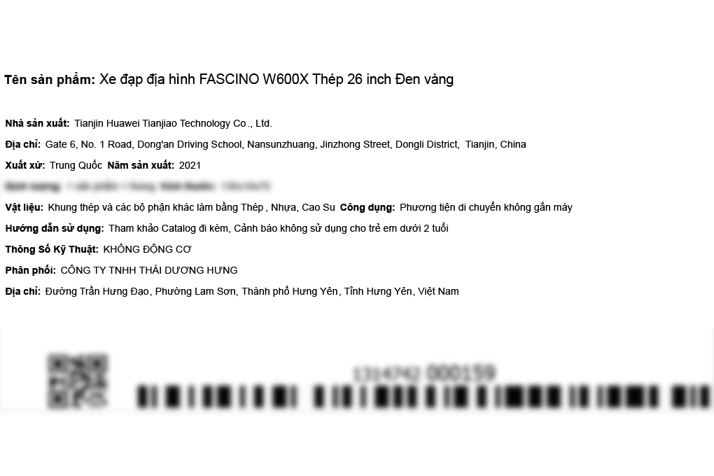 Xe Đạp Địa Hình MTB Fascino W600X 26 inch