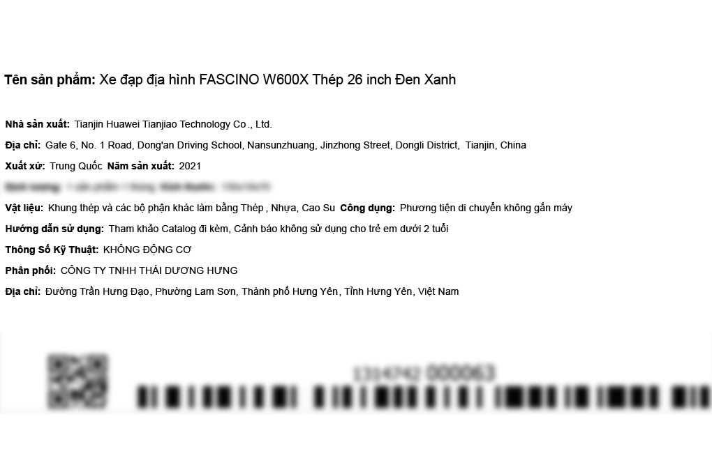 Xe Đạp Địa Hình MTB Fascino W600X 26 inch