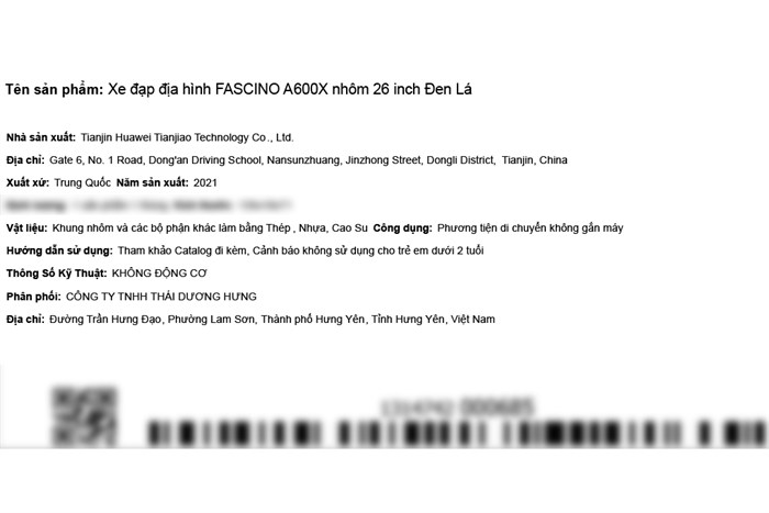 Xe Đạp Địa Hình MTB Fascino A600X 26 inch