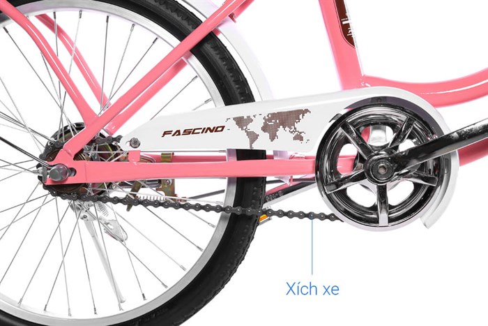 Xe Đạp Trẻ Em City Fascino FM20 20 inch Màu Hồng nhạt
