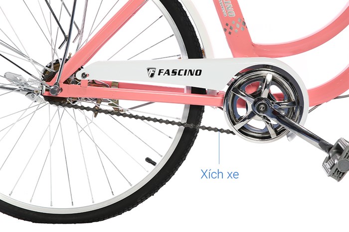Xe Đạp Đường Phố City Fascino FM24 24 inch Màu Hồng nhạt
