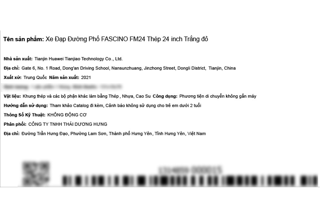 Xe Đạp Đường Phố City Fascino FM24 24 inch Màu Trắng - Đỏ