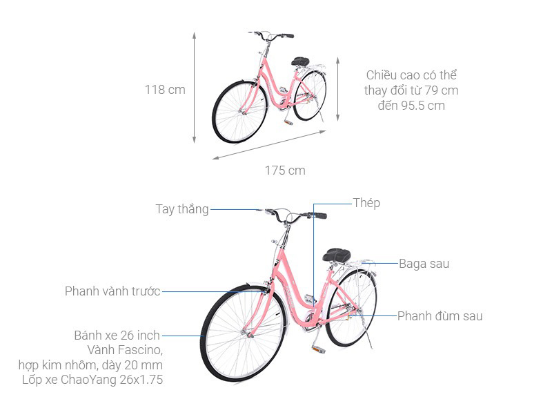 Xe Đạp Đường Phố City Fascino FM26 26 inch