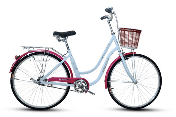 Xe Đạp Đường Phố City Fascino FM26 26 inch Màu Trắng - Đỏ