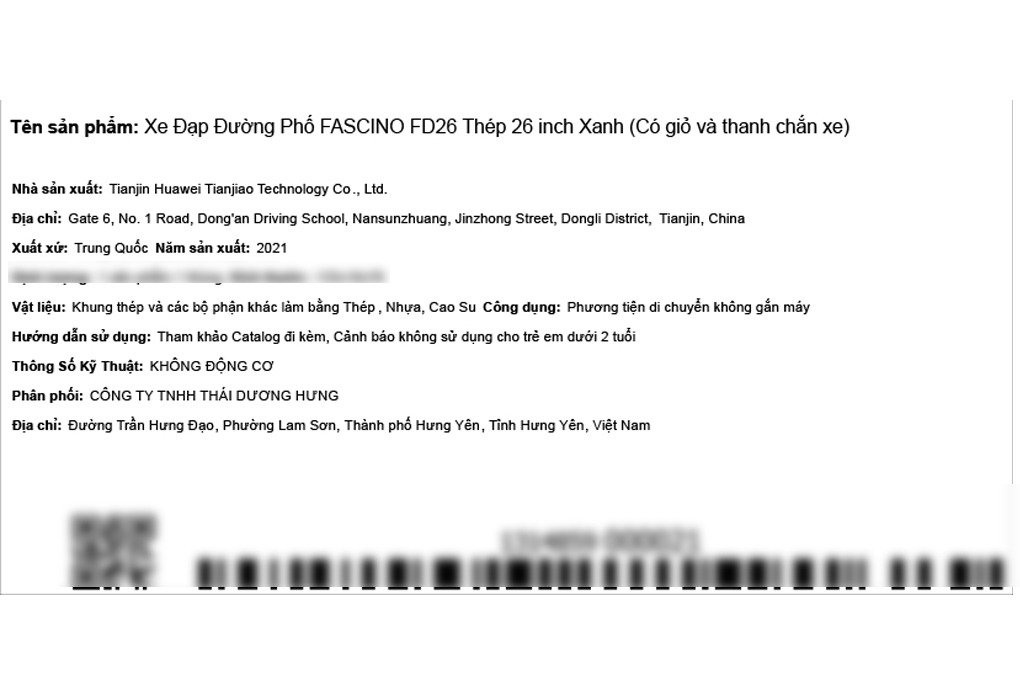 Xe Đạp Đường Phố City Fascino FD26 26 inch Màu Xanh Dương