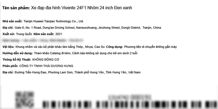 Xe Đạp Địa Hình MTB Vivente 24F1 24 inch