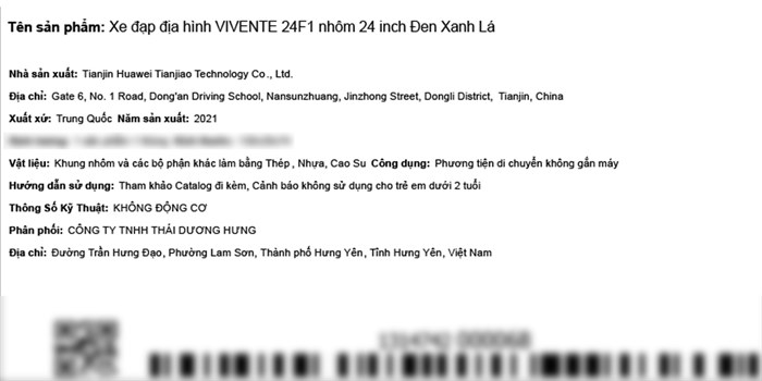 Xe Đạp Địa Hình MTB Vivente 24F1 24 inch