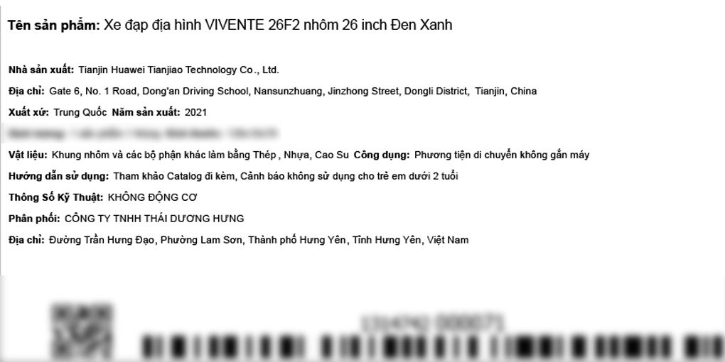 Xe Đạp Địa Hình MTB Vivente 26F2 26 inch - 2