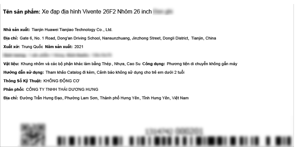 Xe Đạp Địa Hình MTB Vivente 26F2 26 inch - 2