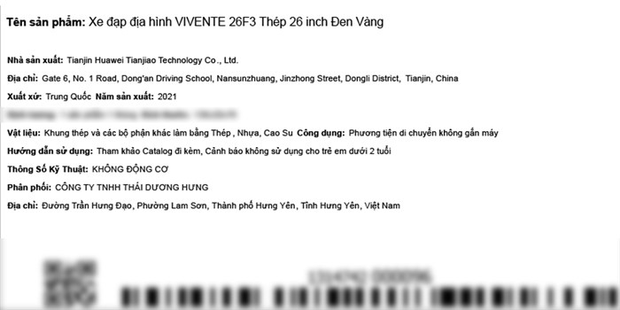 Xe Đạp Địa Hình MTB Vivente 26F3 26 inch