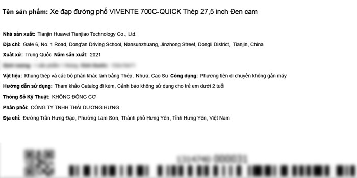 Xe Đạp Đường Phố Touring Vivente 700C-Quick 27.5 inch