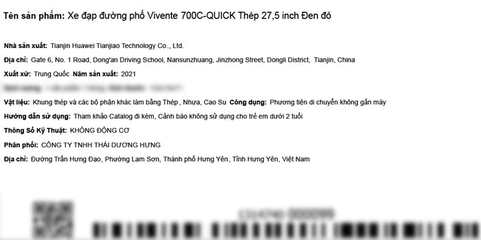 Xe Đạp Đường Phố Touring Vivente 700C-Quick 27.5 inch