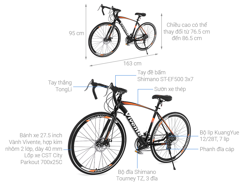 Xe Đạp Thể Thao Road Vivente 700C-Line 27.5 inch