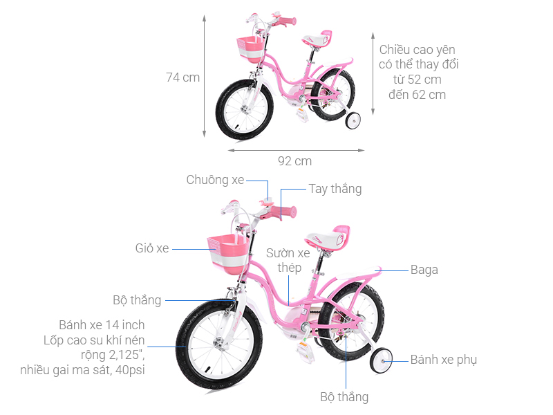 Xe Đạp Trẻ Em Royal Baby Little Swan RB14-1 14 inch