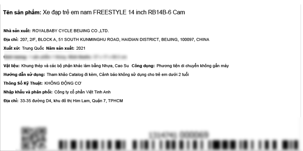 Xe Đạp Trẻ Em Royal Baby Freestyle RB14B-6 14 inch - 4