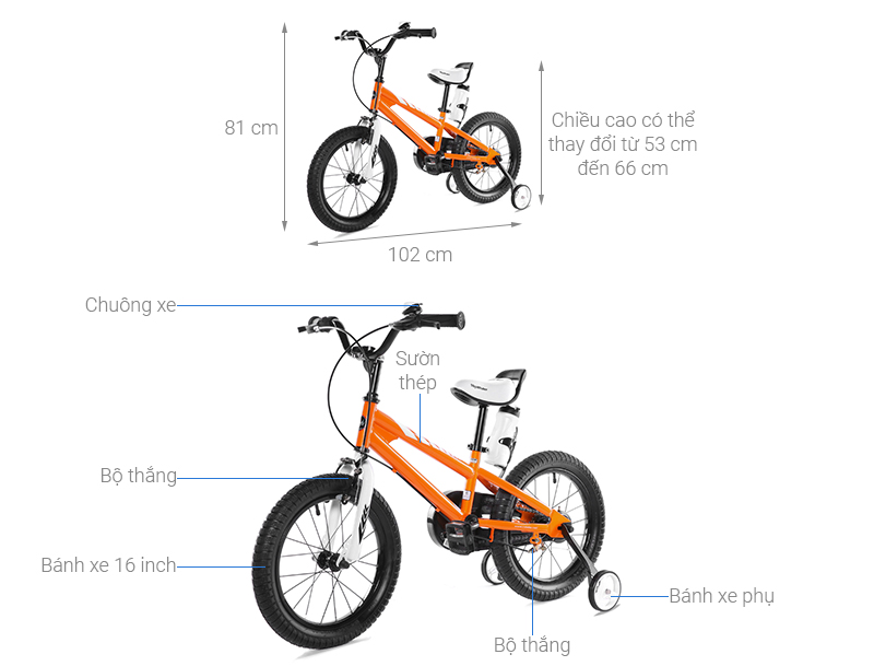 Xe Đạp Trẻ Em Royal Baby Freestyle RB16B-6 16 inch