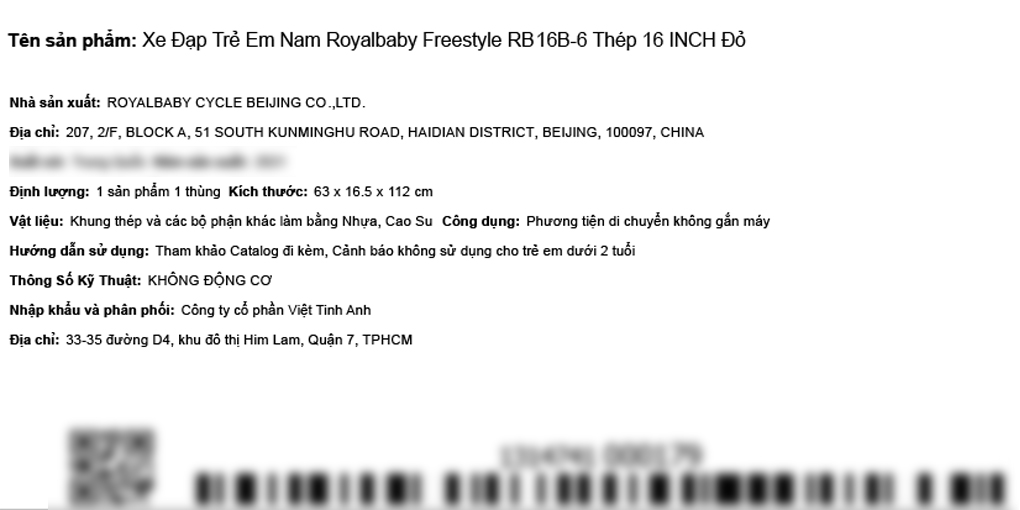 Xe Đạp Trẻ Em Royal Baby Freestyle RB16B-6 16 inch - 10