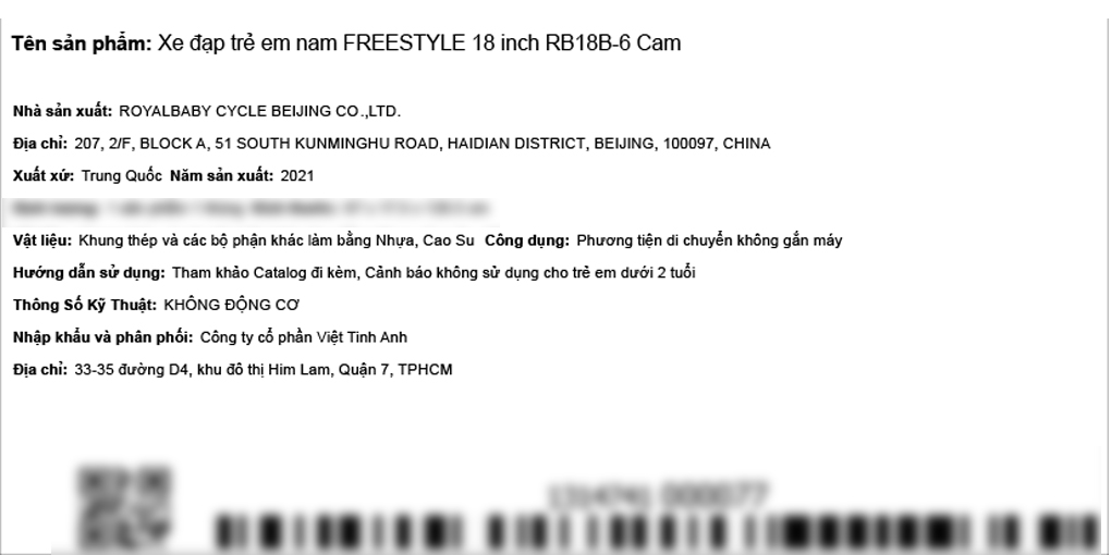 Xe Đạp Trẻ Em Royal Baby Freestyle RB18B-6 18 inch Màu Cam